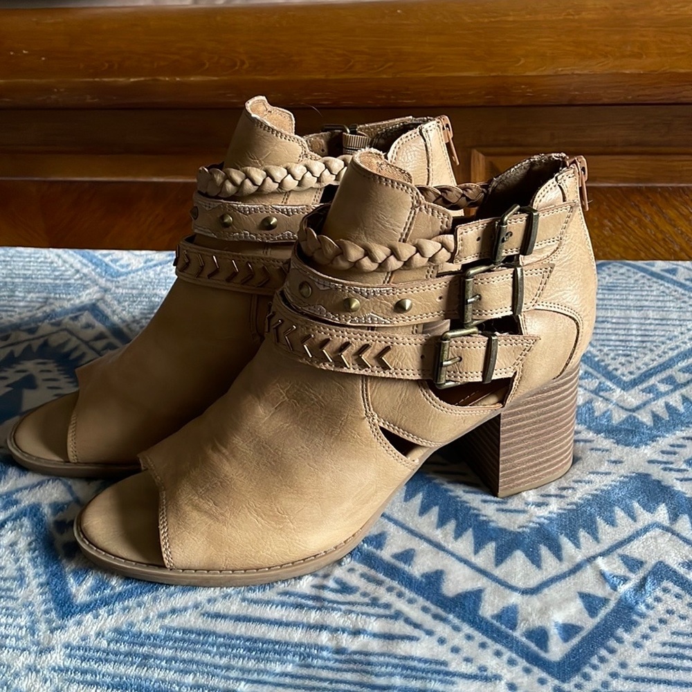 Open toe booties